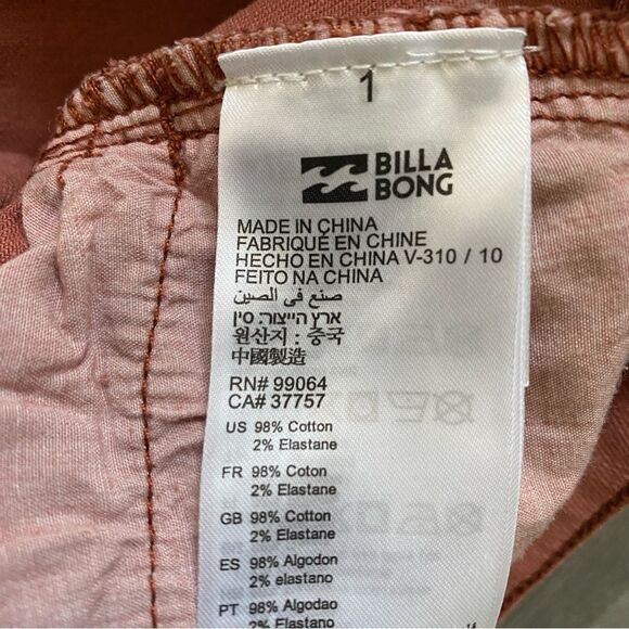 Billabong Shorts Button Fly Boho Frayed Distressed Denim 27 Clay Brown - Picture 9 of 9